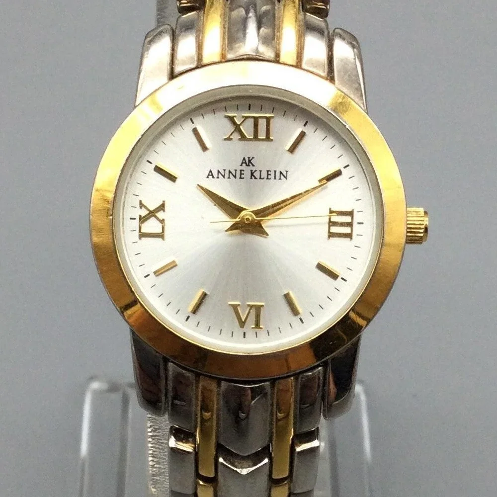 Anne Klein Womens Watch 25mm Two Tone Y10873 Bracelet New Battery 6.75